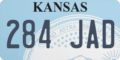 KS license plate 284JAD