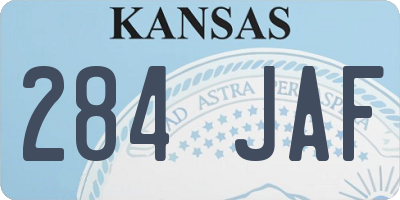 KS license plate 284JAF