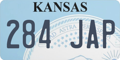 KS license plate 284JAP