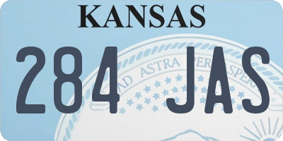KS license plate 284JAS