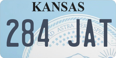 KS license plate 284JAT