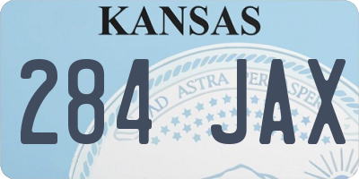 KS license plate 284JAX