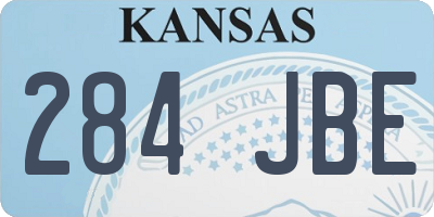 KS license plate 284JBE