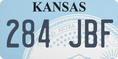 KS license plate 284JBF