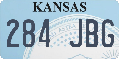 KS license plate 284JBG