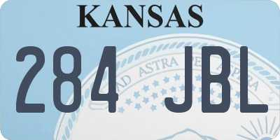 KS license plate 284JBL