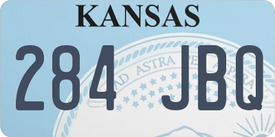 KS license plate 284JBQ