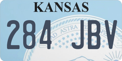 KS license plate 284JBV