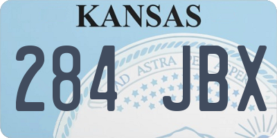 KS license plate 284JBX