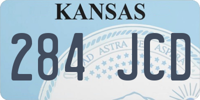 KS license plate 284JCD