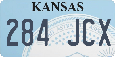KS license plate 284JCX