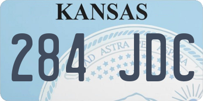 KS license plate 284JDC