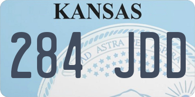 KS license plate 284JDD