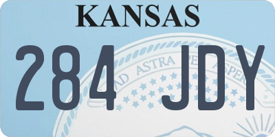 KS license plate 284JDY