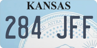 KS license plate 284JFF