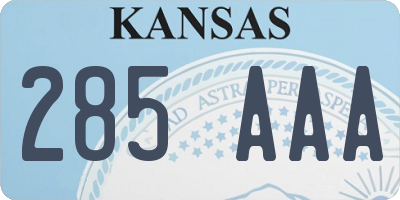 KS license plate 285AAA