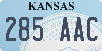 KS license plate 285AAC