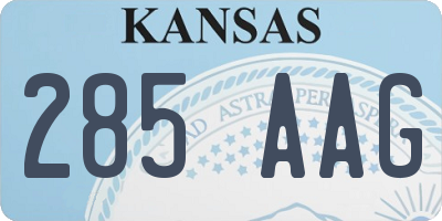 KS license plate 285AAG
