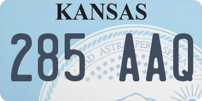 KS license plate 285AAQ