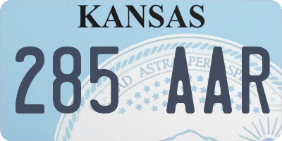 KS license plate 285AAR