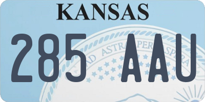KS license plate 285AAU