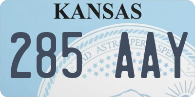 KS license plate 285AAY
