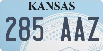 KS license plate 285AAZ
