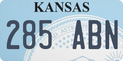 KS license plate 285ABN