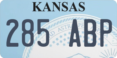 KS license plate 285ABP