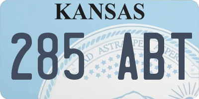 KS license plate 285ABT