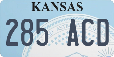KS license plate 285ACD