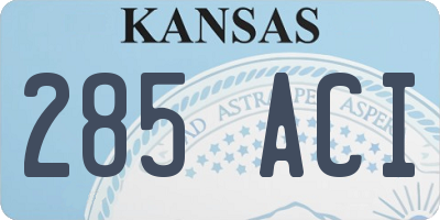 KS license plate 285ACI