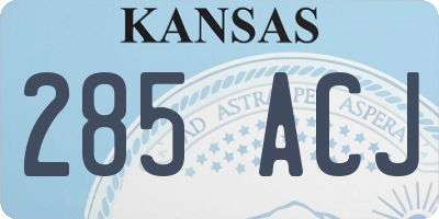 KS license plate 285ACJ