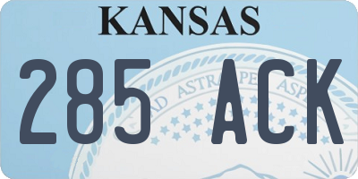KS license plate 285ACK