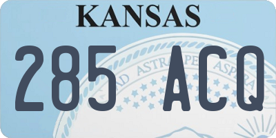 KS license plate 285ACQ