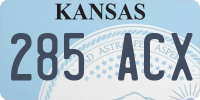 KS license plate 285ACX