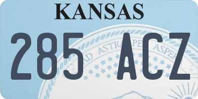 KS license plate 285ACZ
