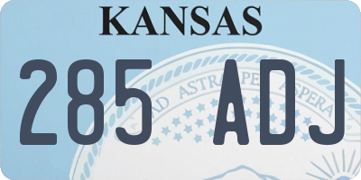 KS license plate 285ADJ