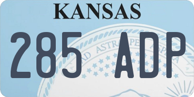 KS license plate 285ADP