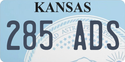 KS license plate 285ADS