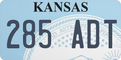 KS license plate 285ADT