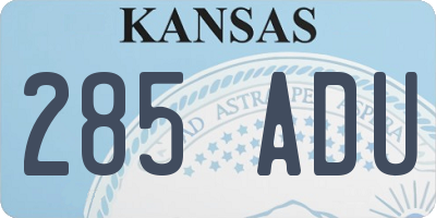 KS license plate 285ADU