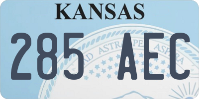 KS license plate 285AEC