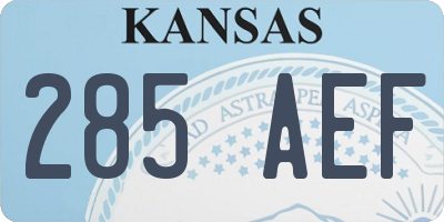 KS license plate 285AEF
