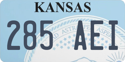 KS license plate 285AEI