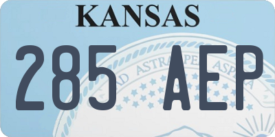 KS license plate 285AEP
