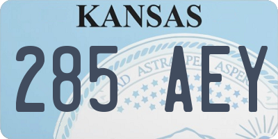 KS license plate 285AEY