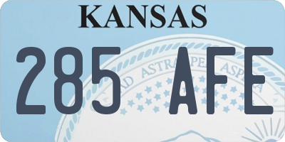 KS license plate 285AFE