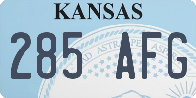 KS license plate 285AFG