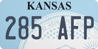 KS license plate 285AFP